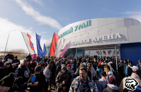 Председатель Законодательного Собрания Челябинской области Александр Лазарев побывал в Южноуральске на товарищеском матче команд «Трактор» и «Форэнерго»